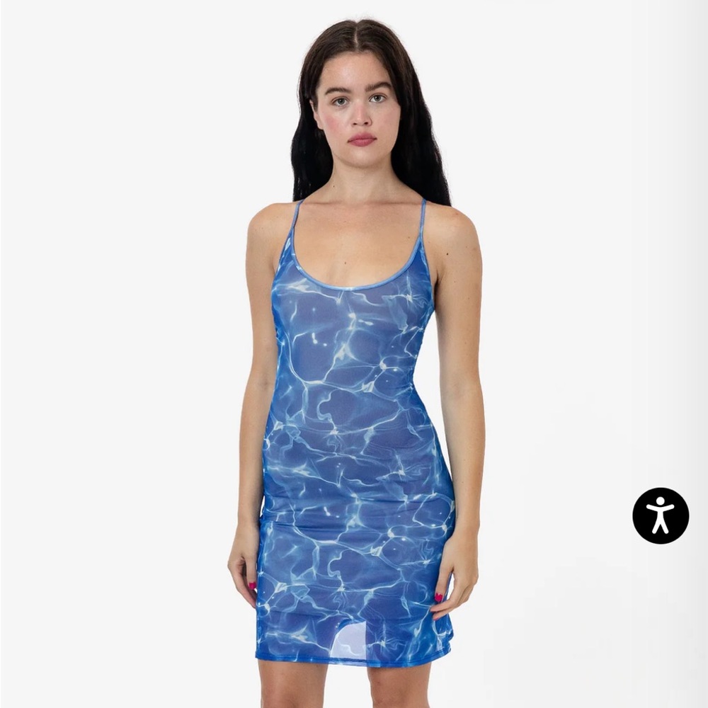 LOS ANGELES APPAREL MICRO MESH SPAGHETTI DRESS